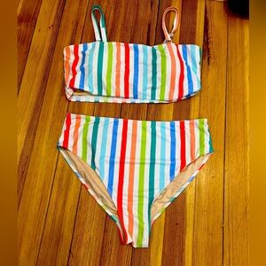 Chic Soul rainbow bikini top 2x; bottom 3x